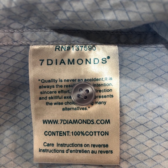 EUC 7 Diamonds Print Button Up - Picture 4 of 4